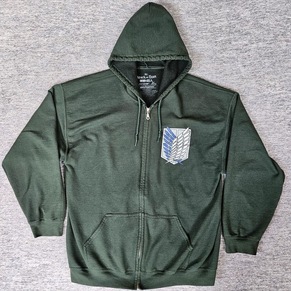 Attack On Titan Scout Regiment Hoodie Zip XL Green Hot Topic Ripple Junction